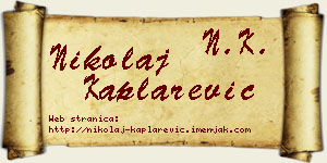 Nikolaj Kaplarević vizit kartica